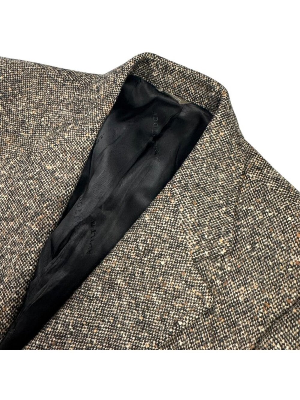 VTG Adolfo Men's Tweed Wool 2-Button Blazer Brown/Gray • 42R
